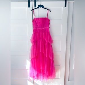 hot pink ruffle prom dress size 10